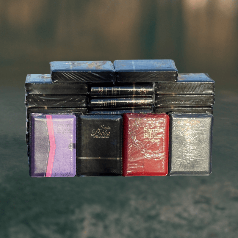 Santa Biblia Compacta Roja /  Imitación Piel /  Letra Grande - Caja de 24 unidades