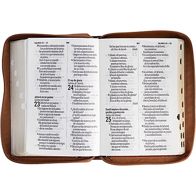 Santa Biblia Manual Letra Gigante Imitación Piel, Negro/Cafe