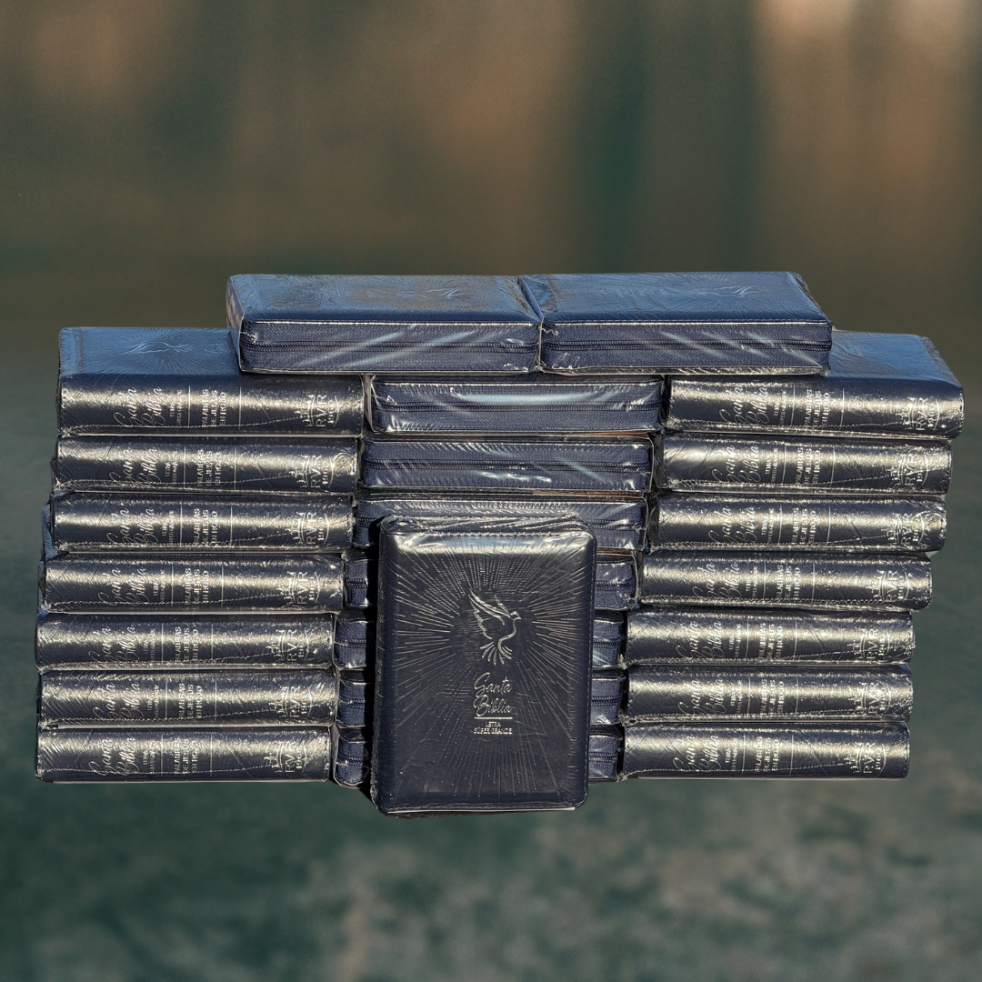 Santa Biblia Compacta Azul / Imitación Piel / Letra Grande - Caja de 24 unidades Santa Biblia Compacta Azul / Imitación Piel / Letra Grande - Caja de 24 unidades