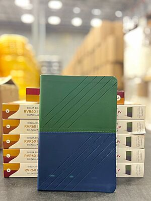 Biblia Bilingüe, Leathersoft, dos tonos Verde y Azul / NKJV/RVR60 Biblia Bilingüe, Leathersoft, dos tonos Verde y Azul / NKJV/RVR60